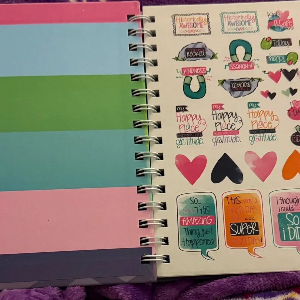 Gratitude Finder Spiral Journal - Pastel Chevron